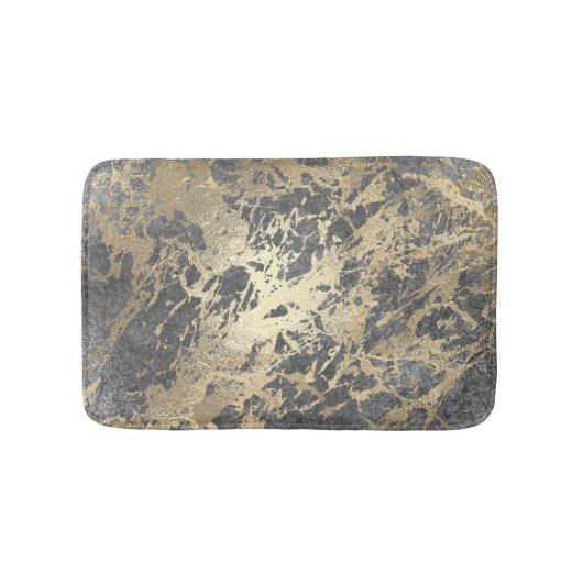 Gray Gray Silver Champaigne Faux Gold Marble Strok Badmat (Voorkant)