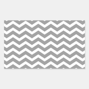 Gray Gray White Chevron Pattern Rechthoekige Sticker
