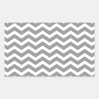 Gray Gray White Chevron Pattern Rechthoekige Sticker