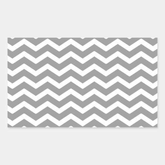 Gray Gray White Chevron Pattern Rechthoekige Sticker (Voorkant)
