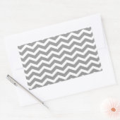 Gray Gray White Chevron Pattern Rechthoekige Sticker (Envelop)