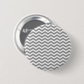 Gray Gray White Chevron Pattern Ronde Button 5,7 Cm (Voorkant /achterkant)