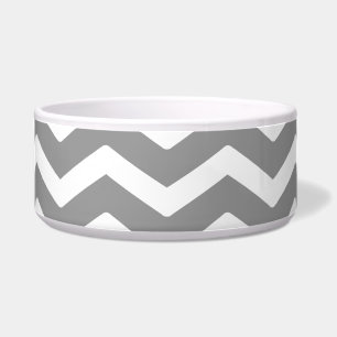 Gray Gray White Chevron Pattern Voerbakje