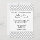 Gray Gray White Chevron Wedding Kaart (Voorkant)