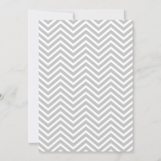 Gray Gray White Chevron Wedding Kaart (Achterkant)