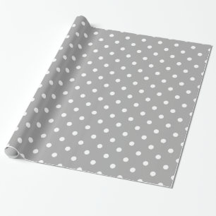 Gray Gray White Spotty Polka Dot Pattern Cadeaupapier