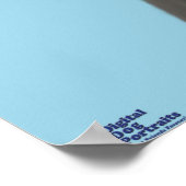 Gray Great Dane die op een blauwe achtergrond kijk Poster (Hoek)