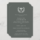 Gray-Green Caduceus Medical School Afstuderen Kaart (Voorkant / Achterkant)