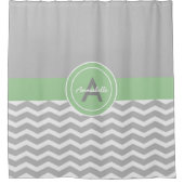 Gray Green Chevron Douchegordijn (Voorkant)