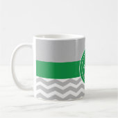 Gray Green Chevron Koffiemok (Links)