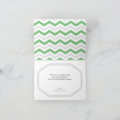 Gray & Green Chevron Modern Dank u wel Bedankkaart (Binnen)