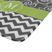 Gray Green Chevron Monogram Snijplank (Hoek)