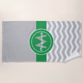 Gray Green Chevron Strandlaken (Voorkant)