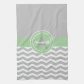 Gray Green Chevron Theedoek (Verticaal)