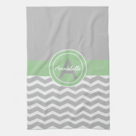 Gray Green Chevron Theedoek