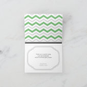 Gray & Green Chevron Trendy Dank u wel kaarten (Binnen)