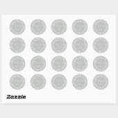Gray-Green Dank je voor Kerstmis Holly Wreath Ronde Sticker (Vel)