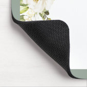 Gray Green Floral Script Monogram Initiaal Naam Muismat (Hoek)