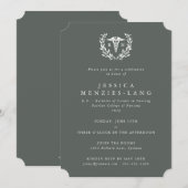 Gray-Green geregistreerde verpleegster Caduceus+La Kaart (Voorkant / Achterkant)