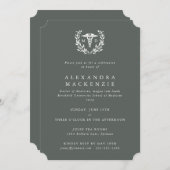 Gray-Green MD Caduceus+Laurel Wreated Afstuderen Kaart (Voorkant / Achterkant)