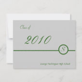 Gray & Green Monogram Fotouitnodiging Kaart (Voorkant)