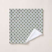 Gray Green Polka Dot Bad Handdoek (Wasdoekje)
