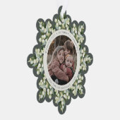 Gray-Green Snowberry+Greenery Christmas Paper Ornament Kaart (Rechts)