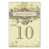 Gray Green Vintage Weddenschappen Kaart (Achterkant)