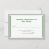 Gray & Green Wedding Reception RSVP kaarten (Voorkant)