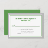 Gray & Green Wedding Reception RSVP kaarten (Voorkant / Achterkant)