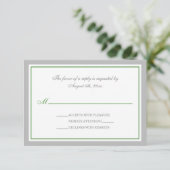 Gray & Green Wedding Reception RSVP kaarten Kaartje (Staand voorkant)