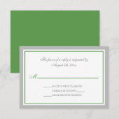 Gray & Green Wedding Reception RSVP kaarten Kaartje (Voorkant / Achterkant)