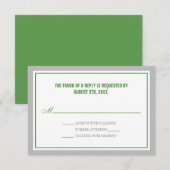 Gray & Green Wedding Reception RSVP kaarten Kaartje (Voorkant / Achterkant)