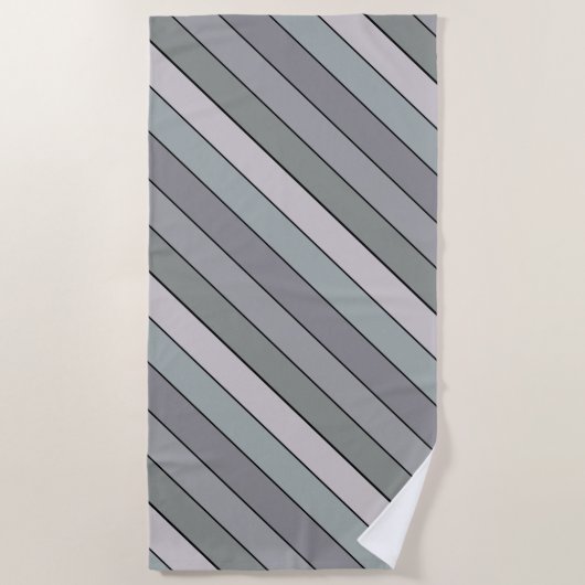 Gray Green With Black Stripes On Watercolor Paper Strandlaken (Voorkant)
