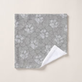 Gray Grey Animal Paw Print Bath Set Bad Handdoek (Wasdoekje)