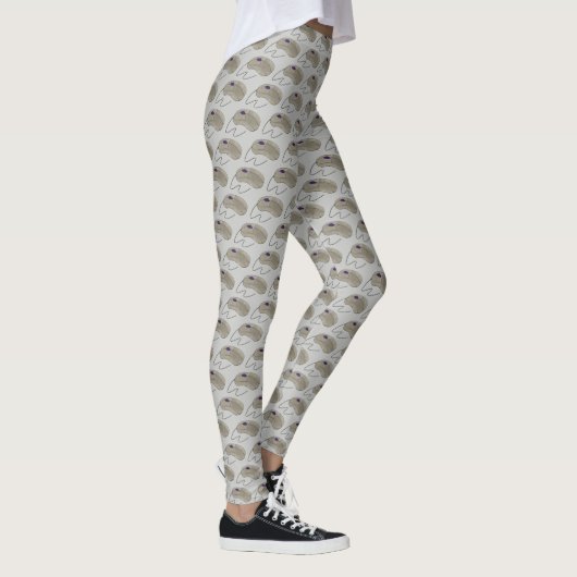Gray Grey Computer Mouse Electronics Techie bekabe Leggings (Rechts)