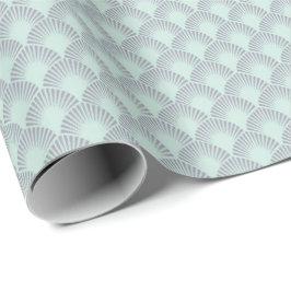 Gray Grey Mint Green Scales Japan Waves Maroccan Cadeaupapier