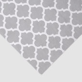 Gray Grey White Moroccan Quatrefoil Patroon #5 Tissuepapier (Detail)