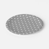 Gray grijs polka dot moderne glamour papieren bordje (Gekanteld)