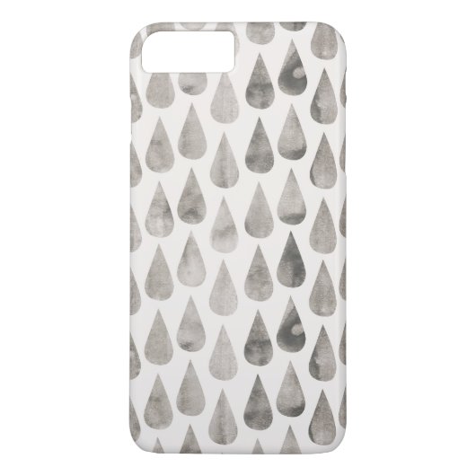 Gray/Grijze Waterverf Grote Raindrops Patroon Case-Mate iPhone Case (Achterkant)