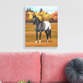 Gray Grulla Appaloosa Quarter Horse Stallion Canvas Afdruk (Insitu (Woonkamer))