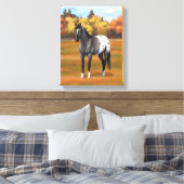Gray Grulla Appaloosa Quarter Horse Stallion Canvas Afdruk (Insitu (Slaapkamer))