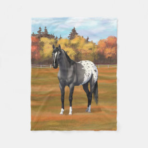 Gray Grulla Appaloosa Quarter Horse Stallion Fleece Deken
