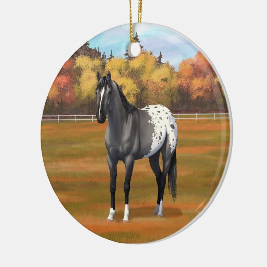 Gray Grulla Appaloosa Quarter Horse Stallion Keramisch Ornament (Links)