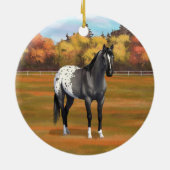 Gray Grulla Appaloosa Quarter Horse Stallion Keramisch Ornament (Achterkant)