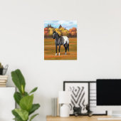 Gray Grulla Appaloosa Quarter Horse Stallion Poster (Thuiskantoor)
