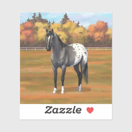 Gray Grulla Appaloosa Quarter Horse Stallion Sticker (Vel)