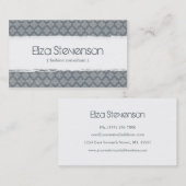 Gray Grunge Quatrefoil Consultant Visitekaartje (Voorkant / Achterkant)