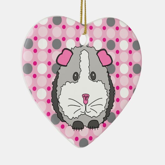 Gray Guinee Pig Keramisch Ornament (Rechts)