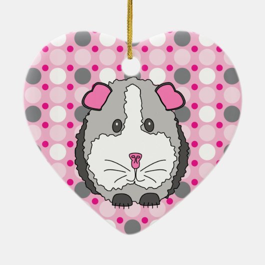 Gray Guinee Pig Keramisch Ornament (Achterkant)